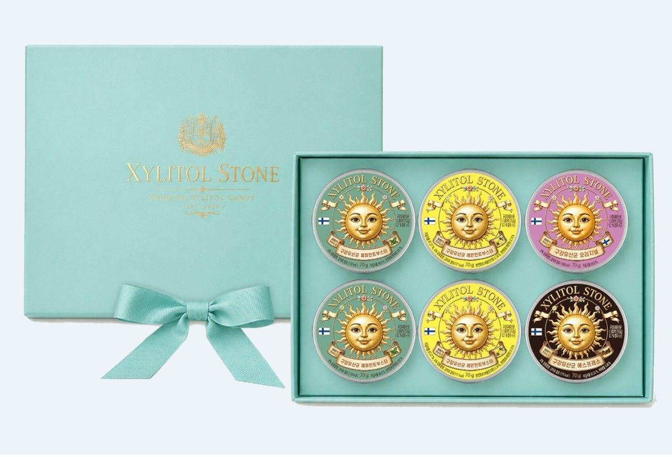 [롯데백화점] XYLITOLSTONE 자일리톨스톤 사탕 캔디 6구 선물세트