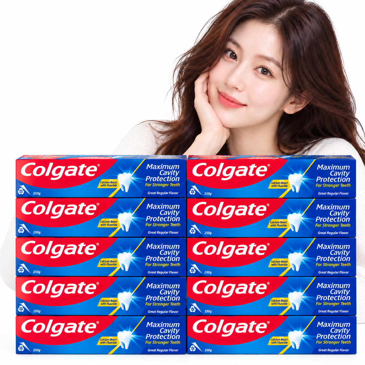 콜게이트 치약 코스트코 잇몸 입냄새 불소 1450 고불소 그레이트 레귤러 250g, 10개