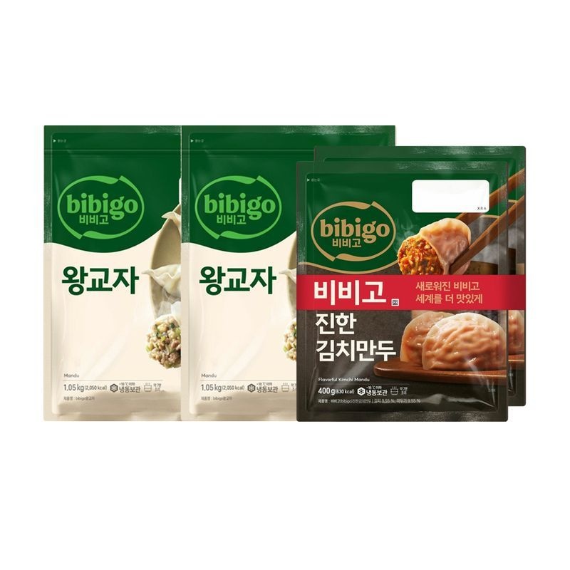 CJ제일제당 [CJ] 비비고 왕교자 1.05kg x2개 + 진한김치만두 400g x2개