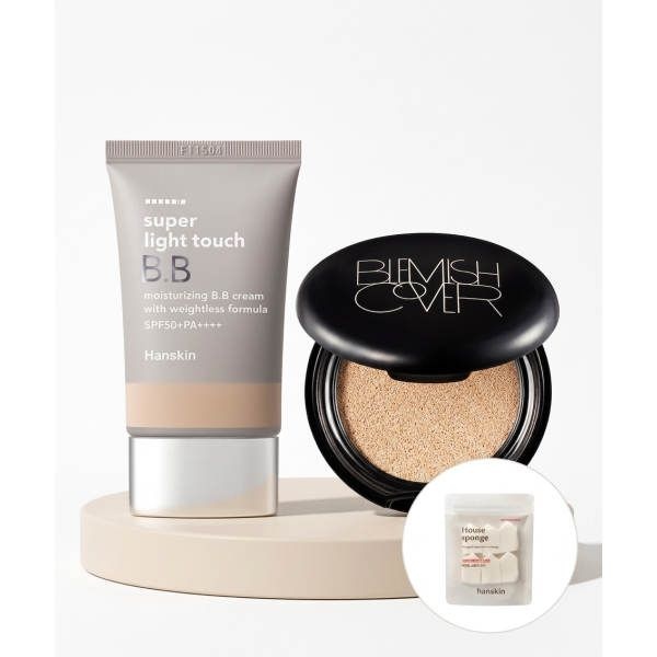 HANSKIN HANSKIN [SET] 수퍼 라이트 터치 비비크림 30g+블레미쉬 커버 블러팩트 9g