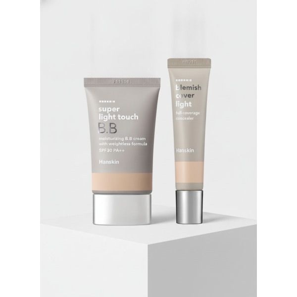 HANSKIN HANSKIN 수퍼 라이트 터치 비비크림 30g+블레미쉬 커버 컨실러 12g 세트