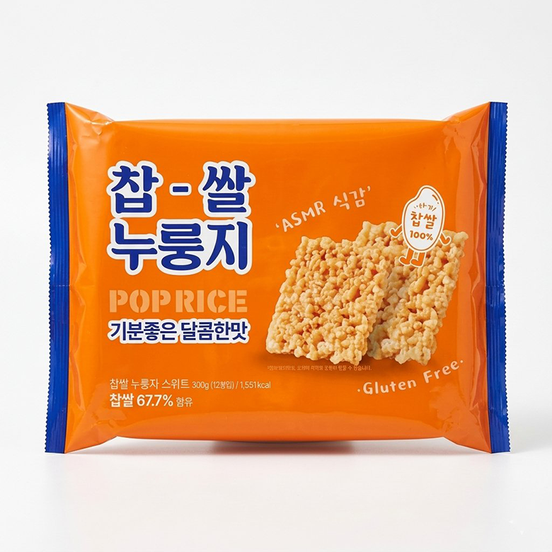 찹쌀 누룽지 쌀과자 스낵 스위트 300g(25g x 12봉) 5팩, 개별포장