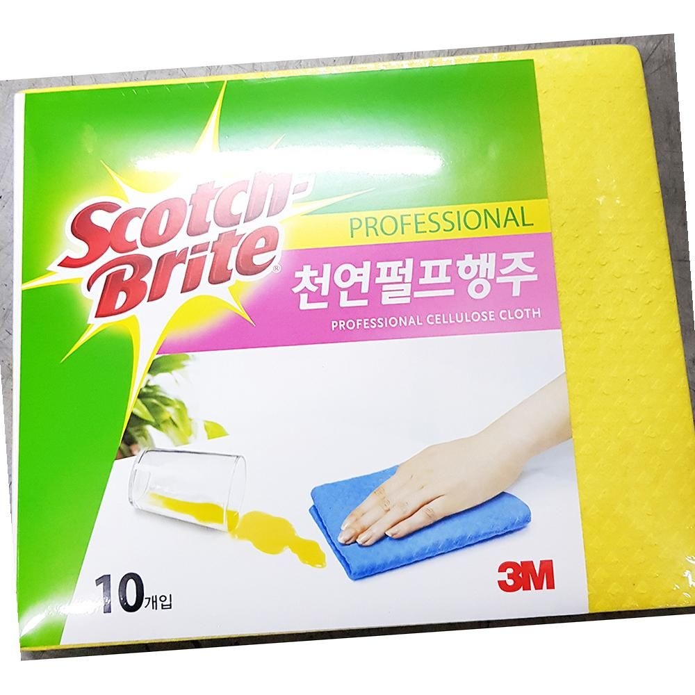 한국쓰리엠주식회사 스카치 10P 펄프행주 노랑 주방용