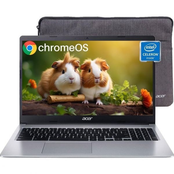 [해외] 에이서 크롬북 315 노트북 15.6인치 HD 디스플레이 인텔 셀러론 N4020 최대 2.8GHz 4GB RAM 64GB eMMC UHD 그래픽 12.5시간 배터