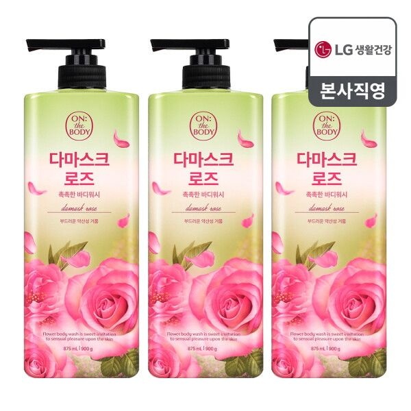 [LG생활건강] 온더바디 플라워 다마스크로즈 바디워시 900g x 3개
