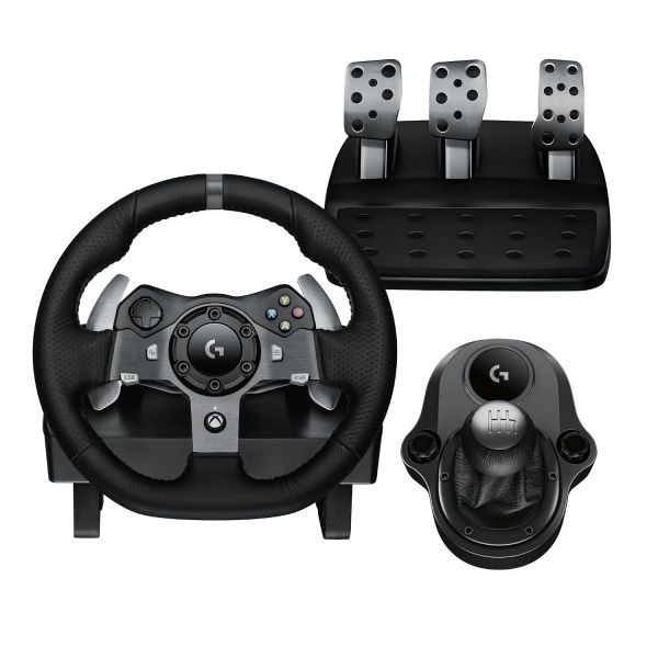 [해외] Logitech 로지텍 G920 Driving Force 레이싱 휠 페달 포스 피드백 G 시프터 Xbox 시리즈 X S One PC Mac 블랙 203327