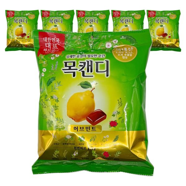 롯데 목캔디 허브민트 217g x 6개