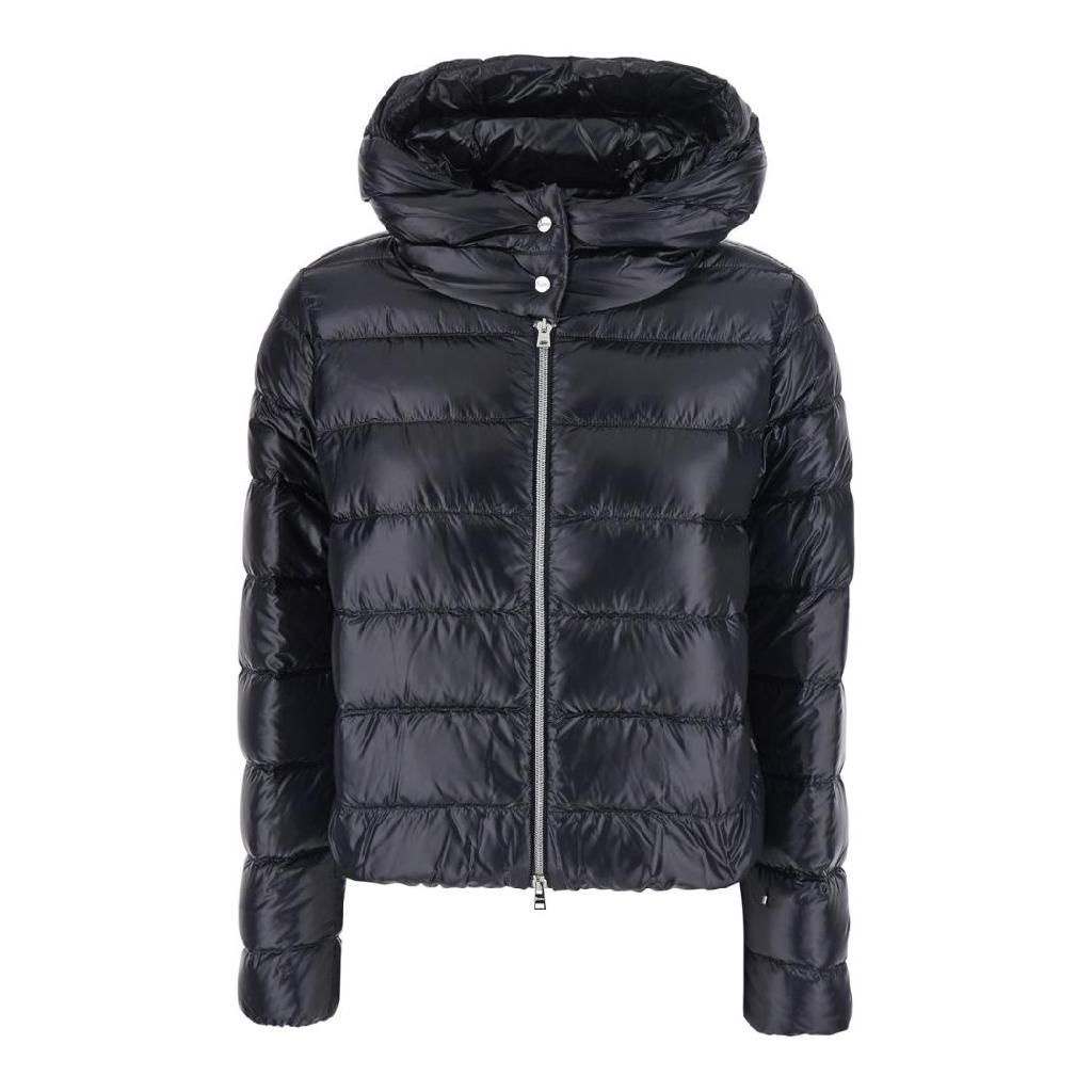 HERNO 블랙 후드 테크 다운 재킷 PI00182DR12017Z9300