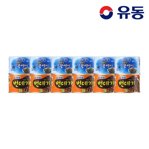 [유동] 자연산골뱅이 140g x6개 +번데기 130g x6개