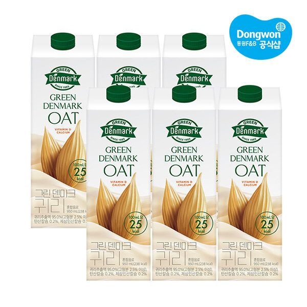 [동원] 그린덴마크 귀리 950ml x 6개