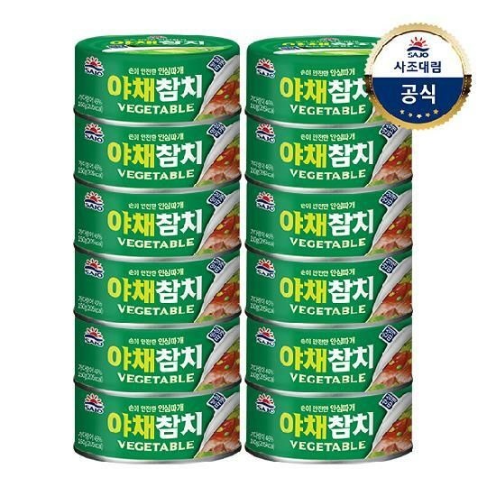 [사조대림] 야채참치 안심따개 150g x12개