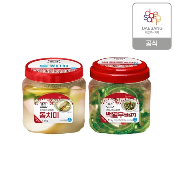 종가 PET 백열무물김치 1.2kg+동치미 1.2kg