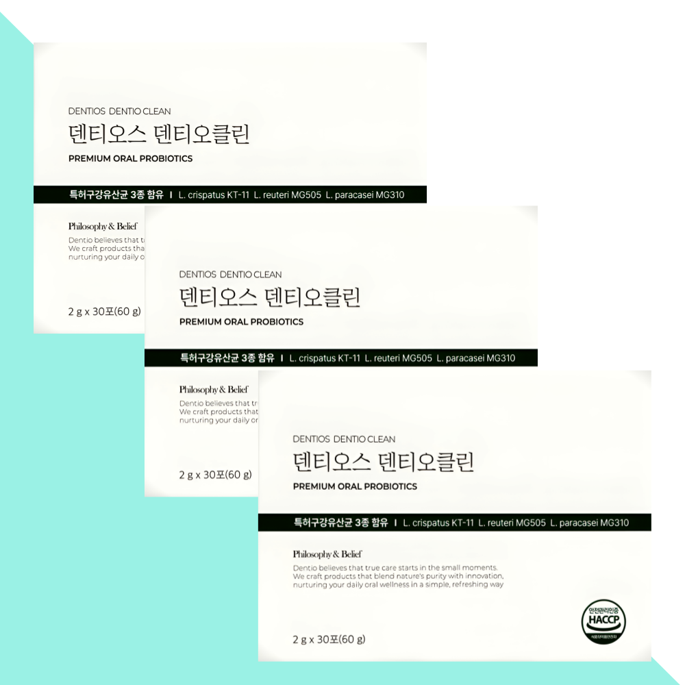덴티오클린 구강 유산균 잇몸 덴티오스 30포X3개