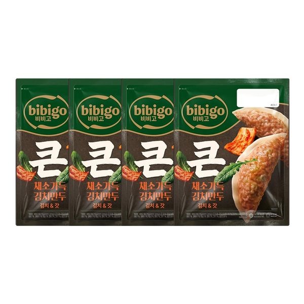 CJ제일제당 (온라인) [CJ] 비비고 큰채소가득 만두 김치&갓 400g x4개