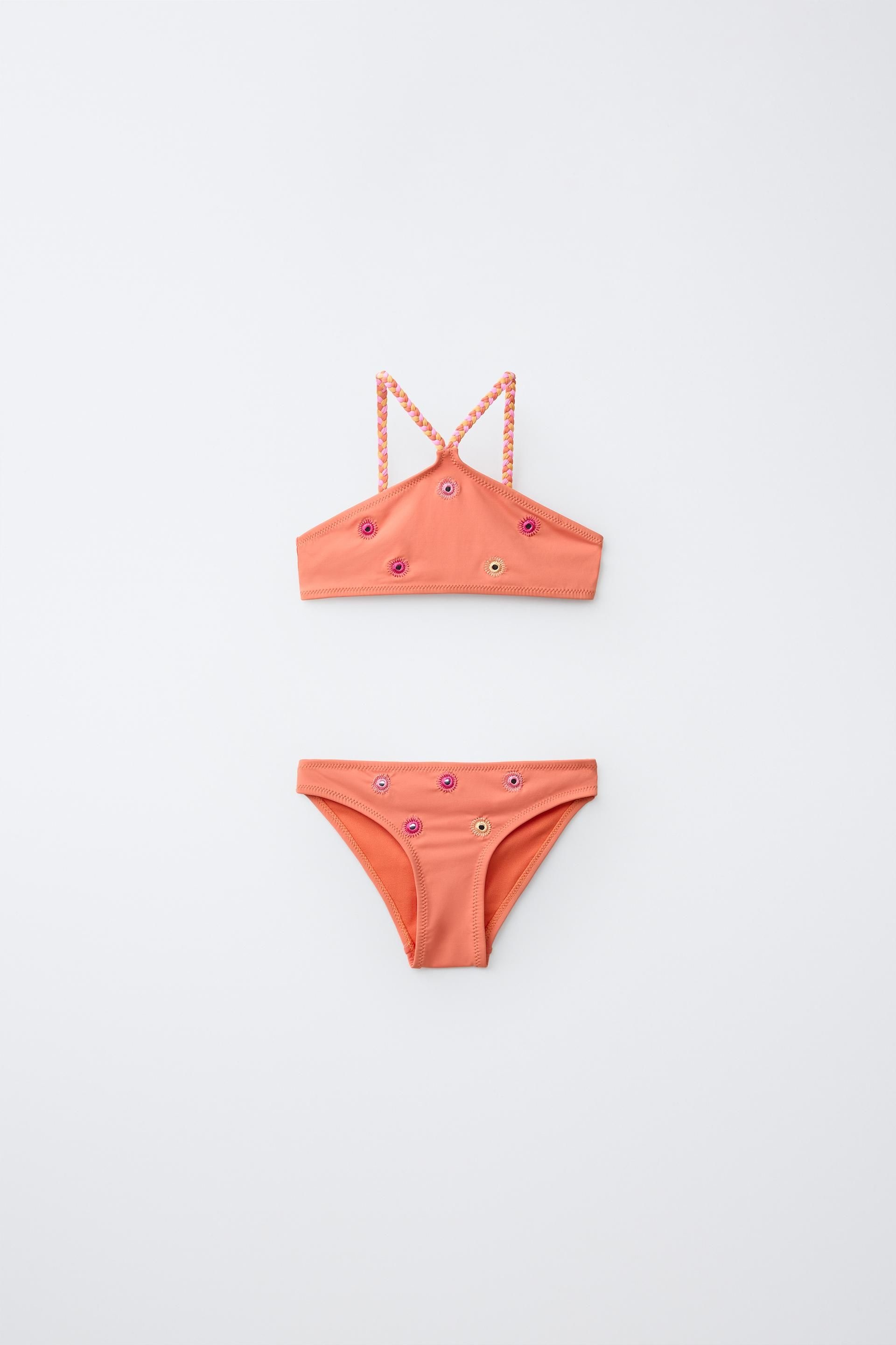 ZARA [국내매장] ZARA 여아 6-14세 / 미러 자수 비키니 - 오렌지 1492/549/615 558851