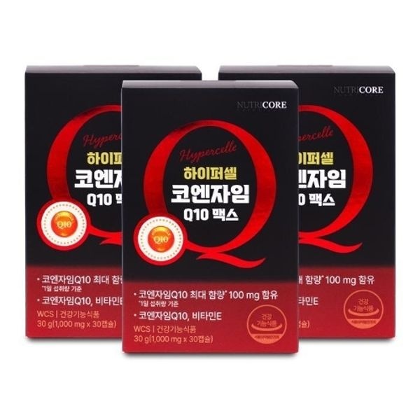 뉴트리코어 하이퍼셀 코엔자임Q10 맥스 1000mg x 30캡슐 X ...