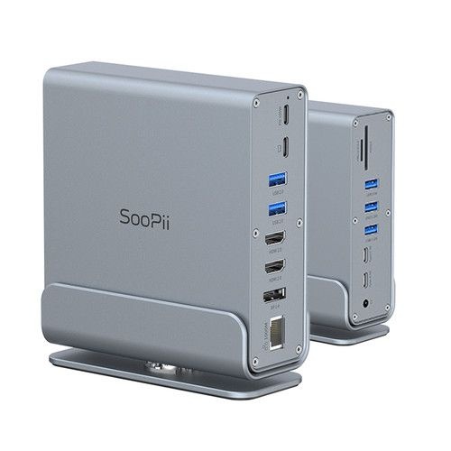 자체제작 15in1 C타입 멀티포트 허브 독 썬더볼트4 HDMI 4K Rj45 랜포트 화면동시출력