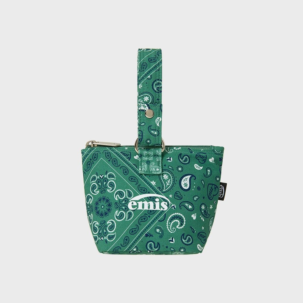 PAISLEY MINI POUCH-GREEN