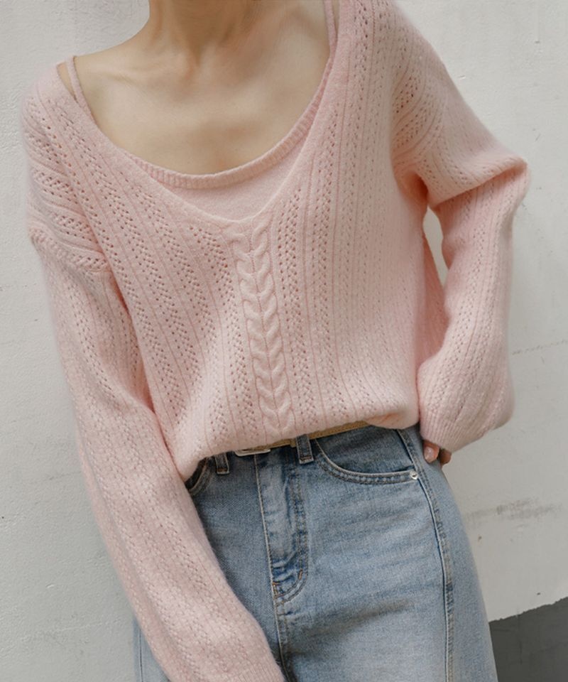 FRENCHCHIC 프렌치시크 FRENCHCHIC 코베 나시SET 딥 브이넥 스카시 니트 _F6F591KN 12236926 274938