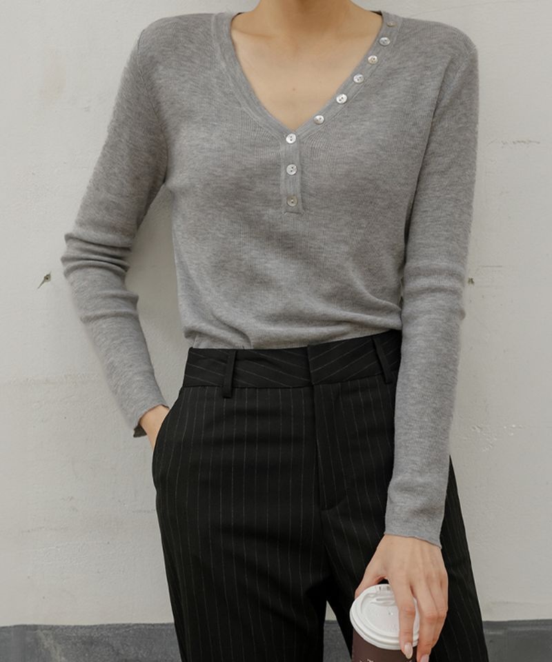 FRENCHCHIC 프렌치시크 FRENCHCHIC 잔느리 딥 브이넥 니트_F6F739KN 12236918 274945
