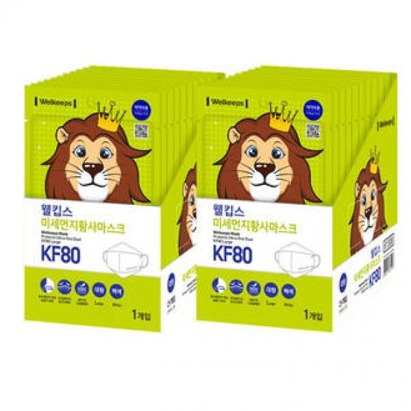 (정품) 25개입2개 웰킵스 미세먼지 황사 마스크 KF80 대형
