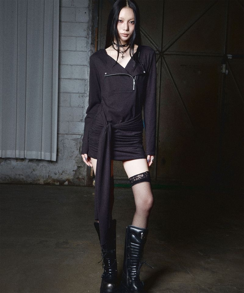 NOTKNOWING NOTKNOWING Moto Drape Tee OPS BLACK NK6SLS06 3732729