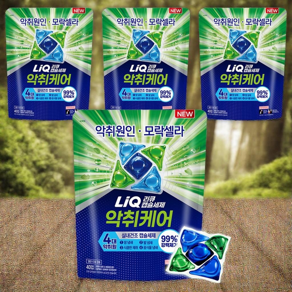리큐 모락셀라 악취케어 실내건조 캡슐세제 40개입 11g 4개