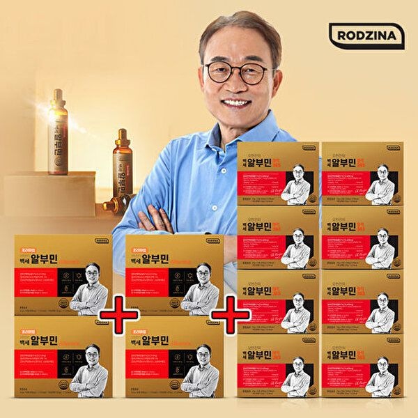 (주)상아생명과학 [RODZINA]프리미엄 오한진의 백세알부민 4박스(120병)+백세알부민 활력 365 8박스(240포)