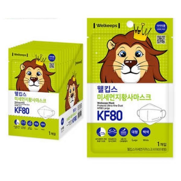 (정품) 25개입 웰킵스 미세먼지 황사 마스크 KF80 대형+컴포트핏 데일리 10매입 대형