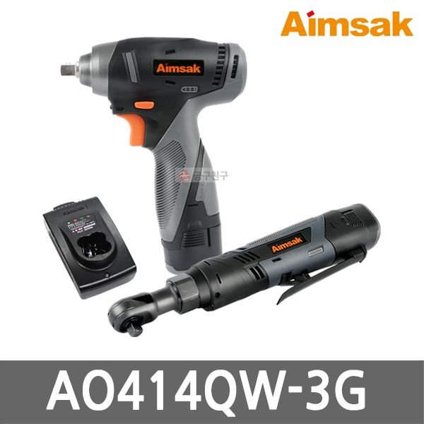 아임삭 AO414QW 3G 충전 콤보세트 14.4V 2.0Ah*2개 AW414Q 3G+AI414RW 충전 임팩트렌치+충전 라쳇