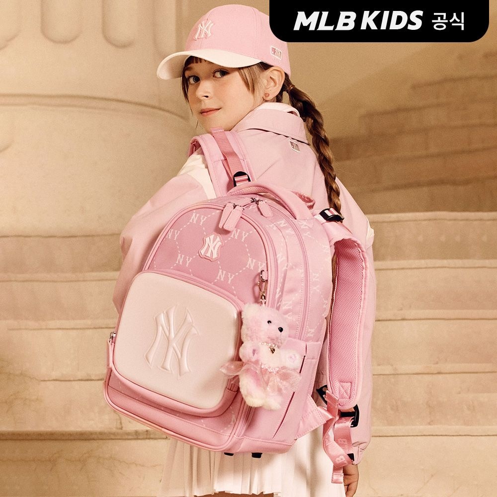 MLB 키즈 (공식) 25N 뉴럭스 모노그램 책가방 세트 NY (L.Pink) 7ABKMD25N-50PKL