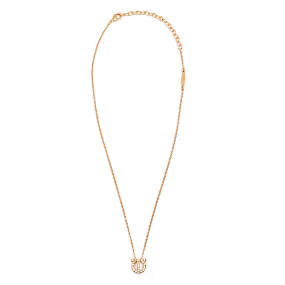 라프리마 [FERRAGAMO] 페라가모 간치오 3D 크리스탈 네크리스 76-0399 GOLD 736244