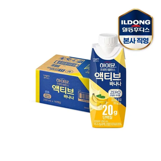프로틴 밸런스 액티브 바나나 ZERO 250ml 18개