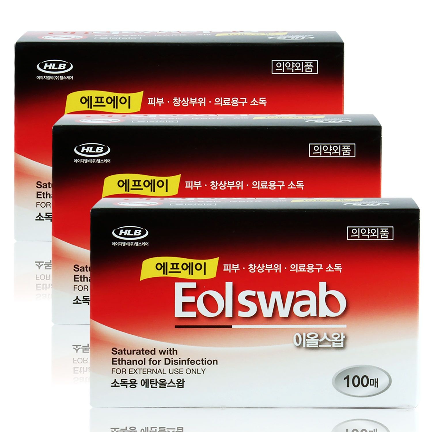 국산 FA 이올스왑 100매x3박스 피부 상처소독 에프에이 1매포장 에탄올 알콜스왑 알콜솜 소독티슈 의약외품