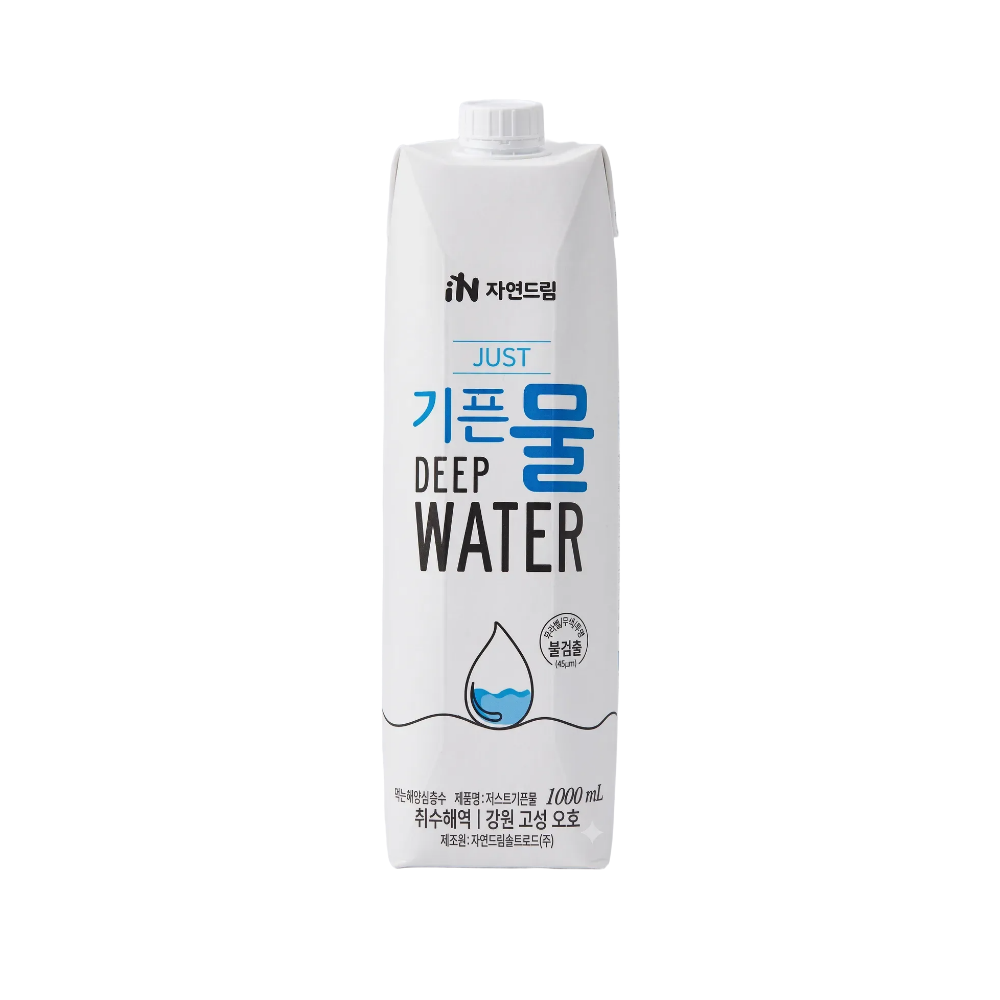 기픈물 저스트 종이팩 해양심층수, 1L, 12개