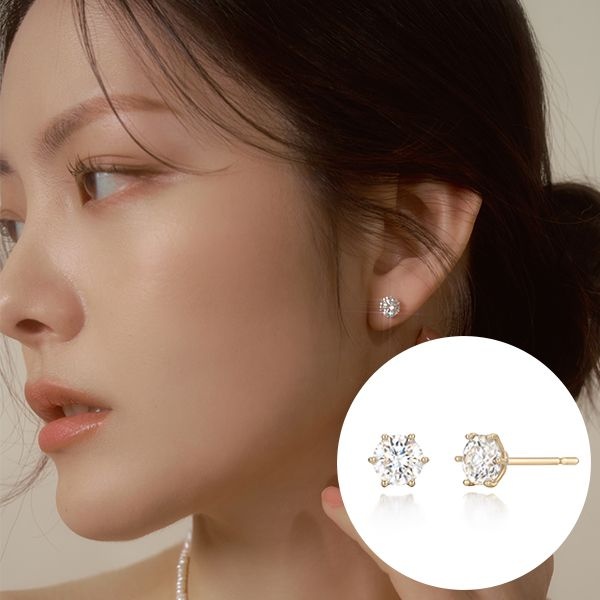 [천우희착용] 더블유비엘 14k 퓨어리 모이사나이트 다이아 귀걸이