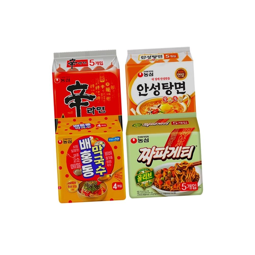 배홍동 막국수 4입+신라면 5입+안성탕면 5입+짜파게티 5입 (총 19봉)