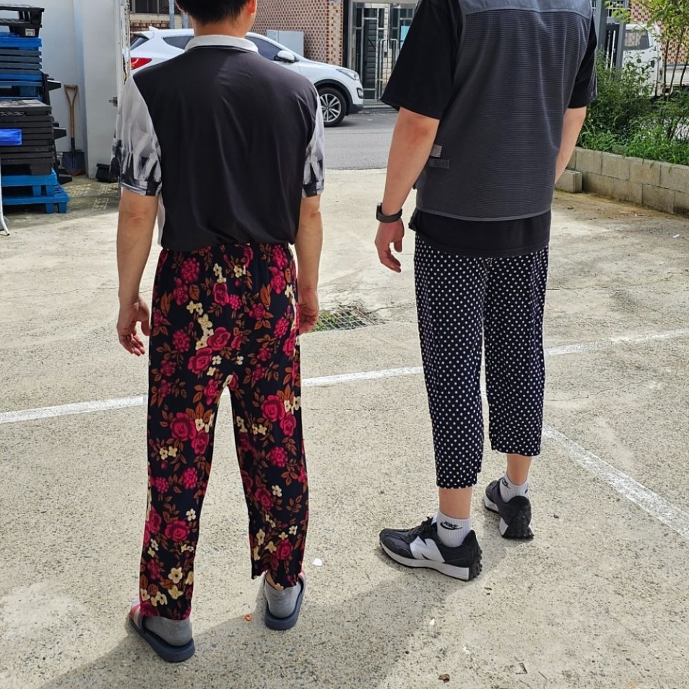 몸빼 바지 할머니 꽃무늬