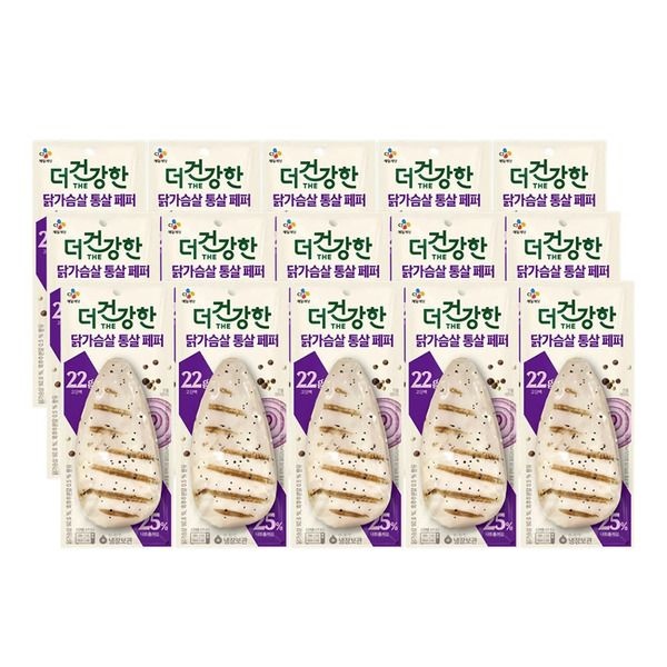 CJ제일제당 [패션플러스][CJ제일제당](온라인) [CJ]더건강한 닭가슴살 통살 페퍼 100g x15개.