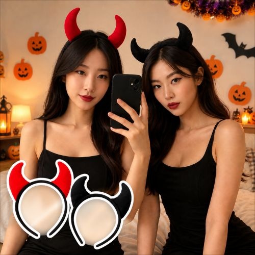서홍양품 협력사 할로윈 악마뿔 머리띠 파티 코스튬 이벤트 헤어띠 월드컵 붉은악마 소품