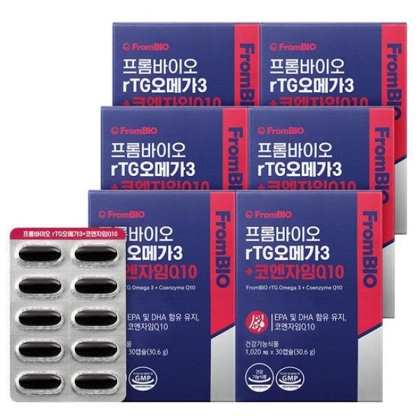 RTG오메가3코엔자임Q10 30캡슐x6박스6개월 혈행 혈압 항 산 화