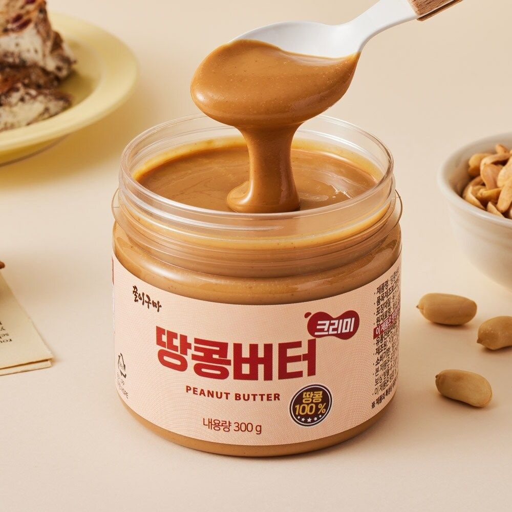 [꿀이구마] 땅콩100퍼센트 잼 크리미 땅콩버터 300g