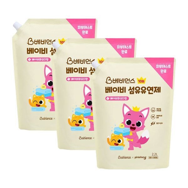 베비언스 핑크퐁 베이비 섬유유연제 2200mlx3개