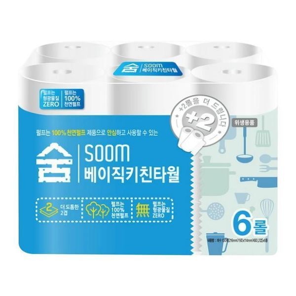 sellerhub [하프클럽]숨 키친타올 베이직 2겹 100매 x 12롤