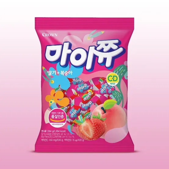 크라운 마이쮸 딸기복숭아 (284G)