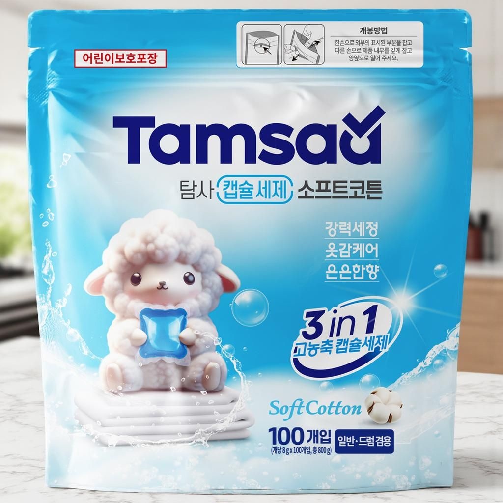 [오늘출발] 탐사 3 in 1 고농축 캡슐세제 소프트코튼향 1개 100개입