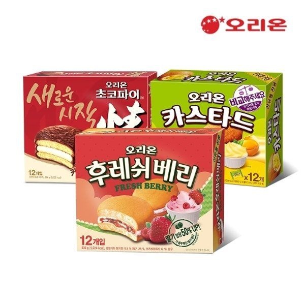 오리온 후레쉬베리12P+카스타드12P+초코파이12P