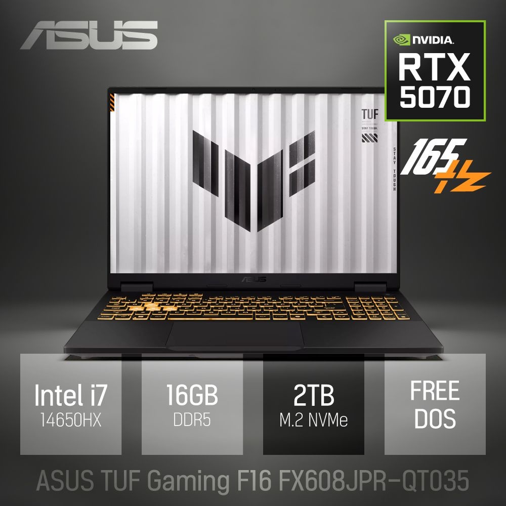 ASUS ⓒ ASUS TUF Gaming F16 FX608JPR-QT035 16GB 2TB / 16인치 포토샵 게임 편집용 고성능 코딩 캐드 노트북