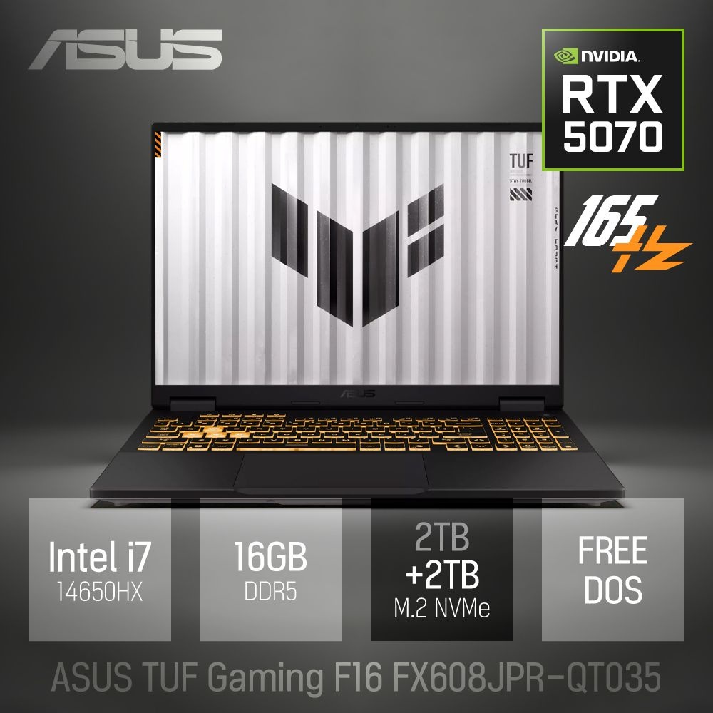 ASUS ⓒ ASUS TUF Gaming F16 FX608JPR-QT035 16GB 4TB / 16인치 포토샵 게임 편집용 고성능 코딩 캐드 노트북