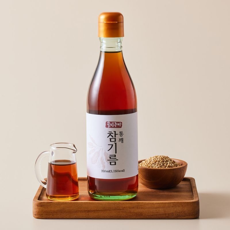 꿀이구마 [꿀이구마] 100% 통참깨 저온압착 참기름 350ml x 1병